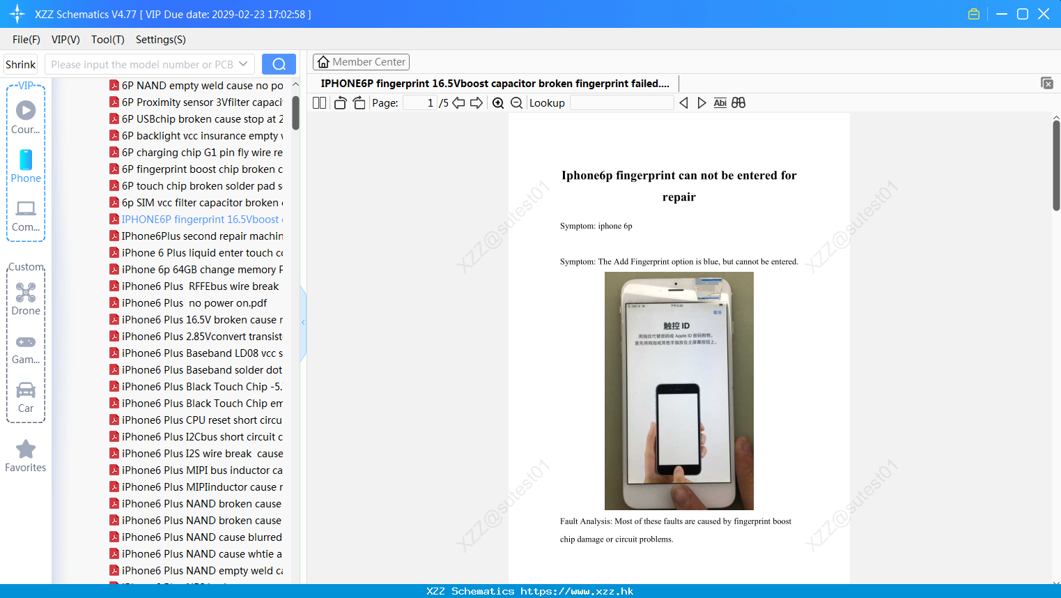 IPhone6P Fingerprint 16.5Vboost Capacitor Broken Fingerprint Failed
